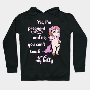 Unicorn with Stop Hand - Yes I'm Pregnant Hoodie